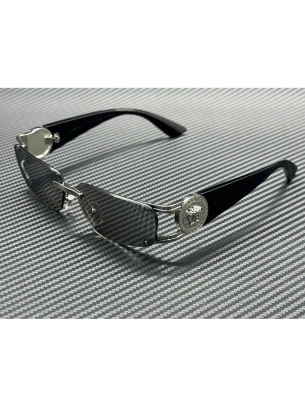 New Versace Men Silver Sunglasses 59-13-115